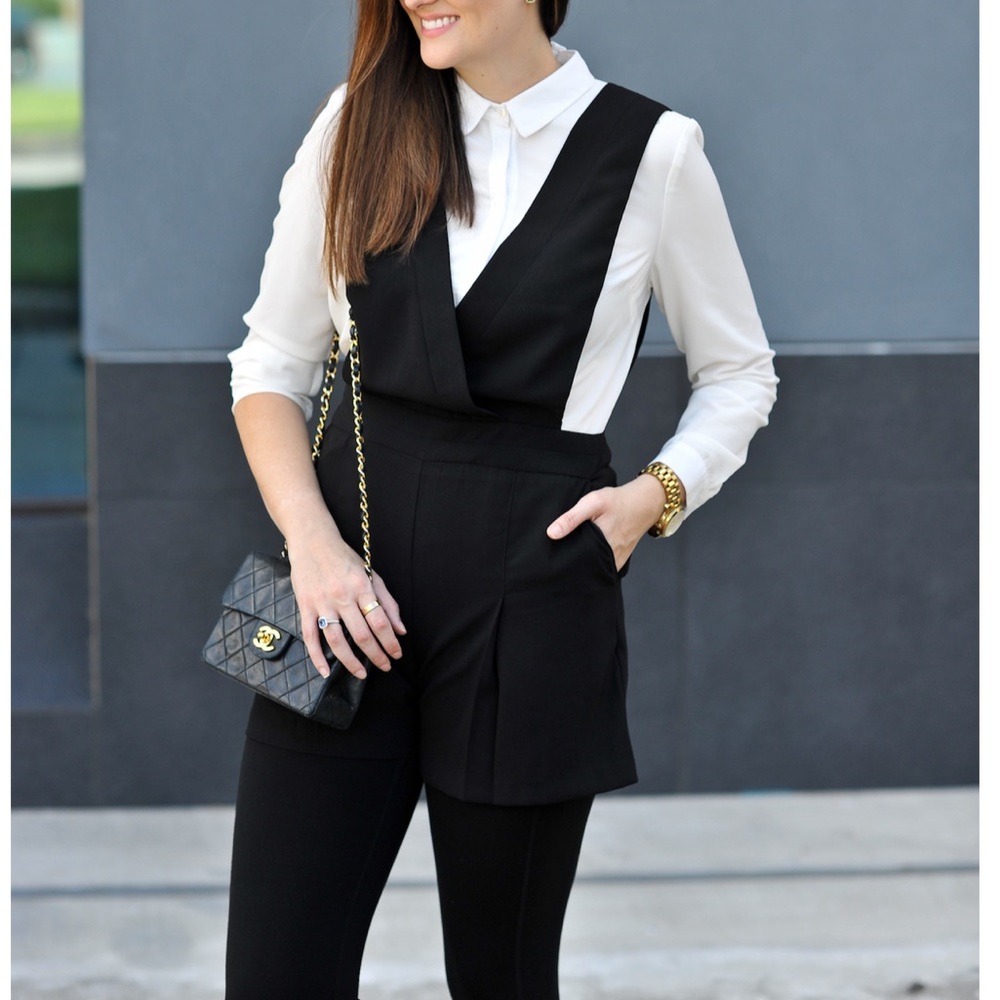 Black & white tuxedo style Topshop romper